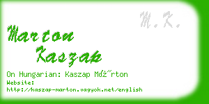 marton kaszap business card